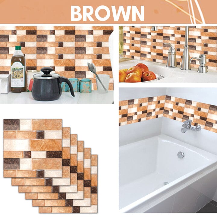 Hermsa™ 3D Waterproof Wall Tile Stickers