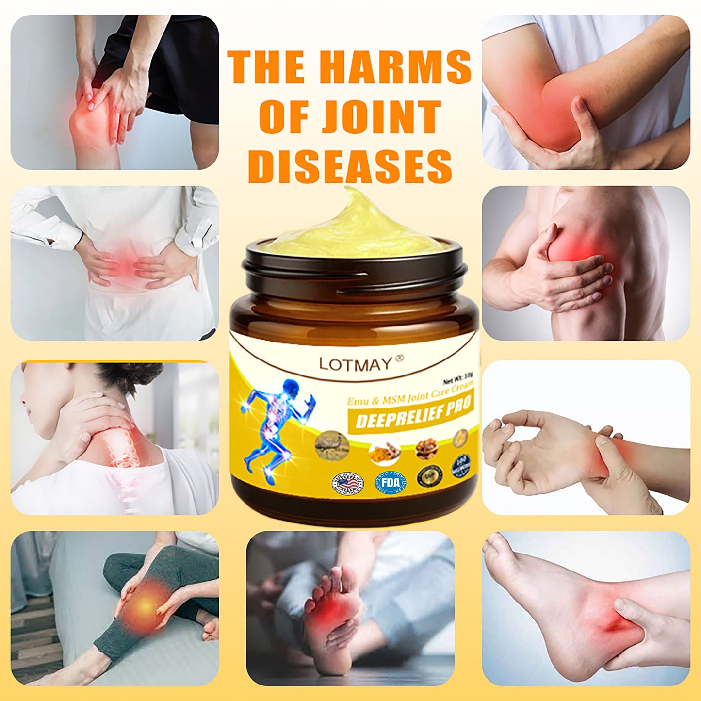LOTMAY® Joint Freedom Formula Cream – 9-in-1 Natural Formula (FDA-Certified & Recommended) Free Shipping